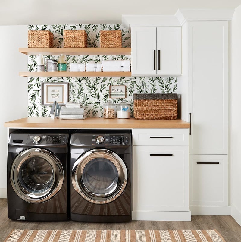 Livebor Green Leaf Wallpaper Peel and Stick Olive Leaf Contact Paper 17.7inch x 590.5inch Green Peel and Stick Wallpaper Modern Farmhouse Wall Paper for Bathroom Neutral Sage Decorative Vinyl - Image 5